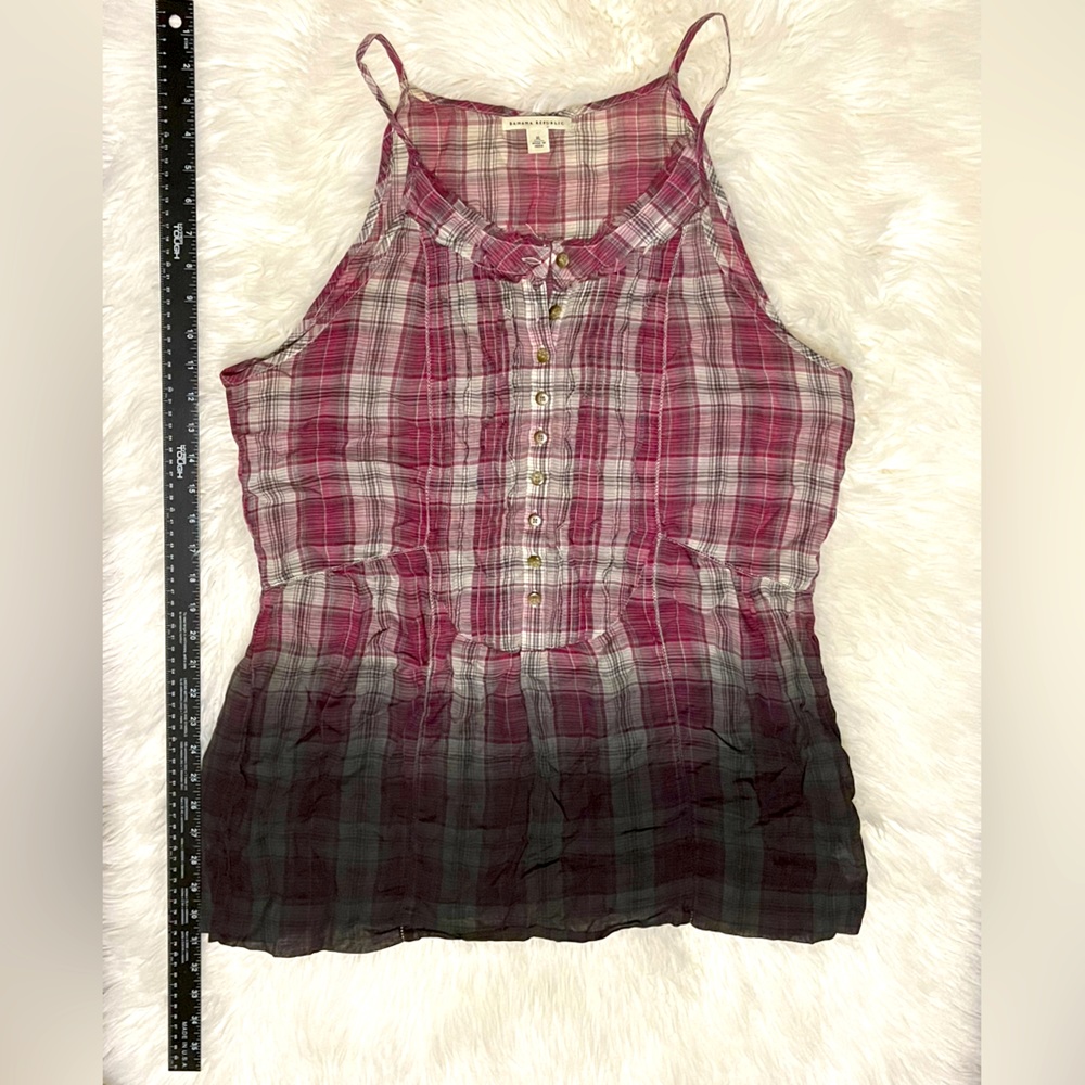 Banana Republic- XL - Pink Plaid with Gray Ombré